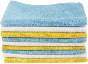 AmazonBasics Chiffon de nettoyage en microfibre bleu et jaune