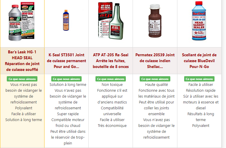 Meilleurs réparation joint de culasse joints de culasse - TOP 5 des  scelleurs - stop fuite - Reprogrammation moteur